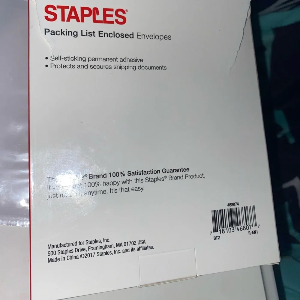 Packing List Enclosed Envelopes